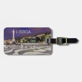 Lissabon Portugal Rossio Square Holiday Souvenir Gepäckanhänger (Vorderseite horizontal)