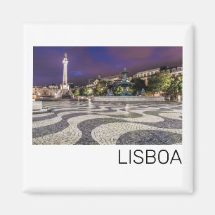 Lissabon Portugal Rossio Square Holiday Souvenir Magnet