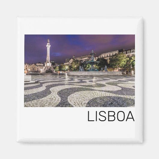 Lissabon Portugal Rossio Square Holiday Souvenir Magnet (Vorne)