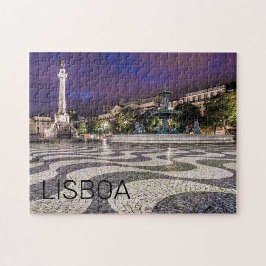 Lissabon Portugal Rossio Square Holiday Souvenir Puzzle (Horizontal)