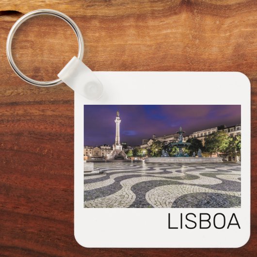 Lissabon Portugal Rossio Square Holiday Souvenir Schlüsselanhänger (Vorderseite)