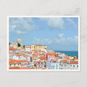 Lissabon Portugal Rote Dächer Ozeansicht Foto Postkarte