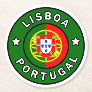 Lissabon Portugal Runder Pappuntersetzer