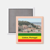 Lissabon, Portugal - Skyline Magnet (Vorderseite/Rückseite)