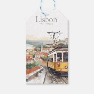 Lissabon Portugal Skyline - Vintage-Straßenbahn Re Geschenkanhänger