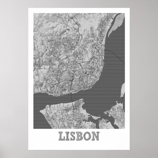 Lissabon - Portugal - Stadtplan Poster (Vorne)