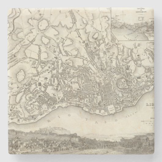 Lissabon, Portugal Steinuntersetzer (Vorderseite)