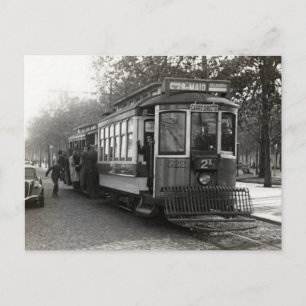 Lissabon Portugal Straßenbahn 1940er Jahre Postkar Postkarte