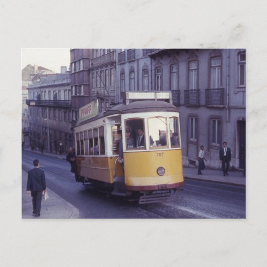 Lissabon Portugal Straßenbahn 1965 Postkarte (Vorderseite)