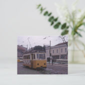 Lissabon Portugal Straßenbahn 1969 Postkarte (Stehend Vorderseite)