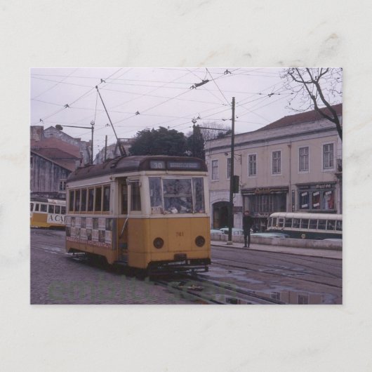 Lissabon Portugal Straßenbahn 1969 Postkarte (Vorderseite)