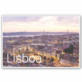 Lissabon Portugal Sunset Skyline Cityscape Souveni Aufkleber (Vorderseite)