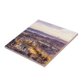 Lissabon Portugal Sunset Skyline Cityscape Souveni Fliese (Seite)