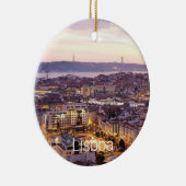 Lissabon Portugal Sunset Skyline Cityscape Souveni Keramik Ornament (Rechts)