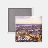 Lissabon Portugal Sunset Skyline Cityscape Souveni Magnet (Vorderseite/Rückseite)