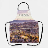 Lissabon Portugal Sunset Skyline Cityscape Souveni Schürze (Vorderseite)