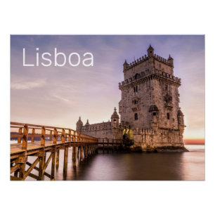 Lissabon Portugal Torre de Belém Sonnenuntergang U Poster