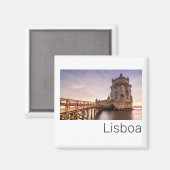 Lissabon Portugal Torre de Belém Sunset Holiday Magnet (Vorderseite/Rückseite)