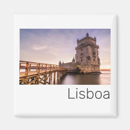 Lissabon Portugal Torre de Belém Sunset Holiday Magnet (Vorne)