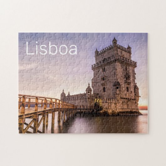 Lissabon Portugal Torre de Belém Sunset Holiday Puzzle (Horizontal)