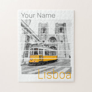 Lissabon Portugal Vintag Holiday Tram Souvenir Puzzle