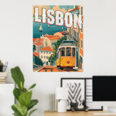 Lissabon, Portugal Vintage Reise Poster (Heimbüro)