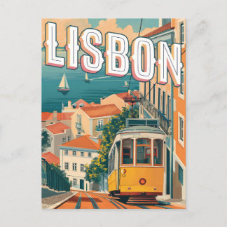 Lissabon, Portugal Vintage Reise Postkarte