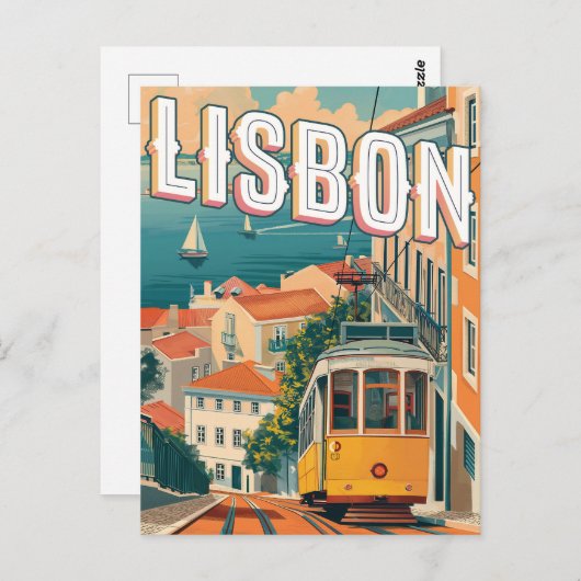 Lissabon, Portugal Vintage Reise Postkarte (Vorne/Hinten)