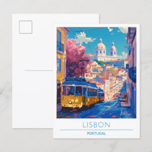 Lissabon Portugal Vintage Reise Postkarte