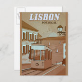Lissabon Portugal Vintage Reisekarte Postkarte (Vorne/Hinten)