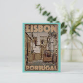 Lissabon Portugal Vintage Travel Postcard Postkarte (Stehend Vorderseite)