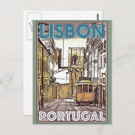 Lissabon PortugalVintage Reise Postkarte (Vorne/Hinten)