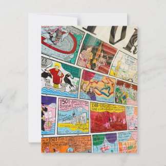 Lissabon Postcard, Fun Postcard, Farbige Graffiti Postkarte