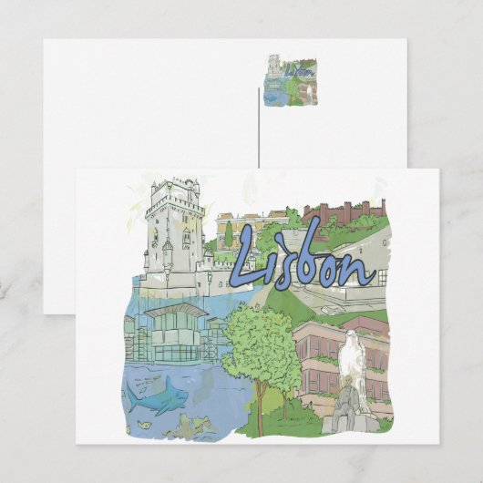 Lissabon Postkarte (Vorne/Hinten)