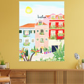 Lissabon-Reise farbenfroh Leinwanddruck (Insitu (Wohnzimmer))