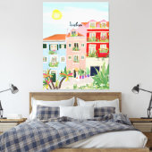Lissabon-Reise farbenfroh Leinwanddruck (Insitu (Schlafzimmer))