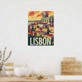Lissabon-Reise-Werbung Poster (Küche)