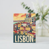 Lissabon-Reise-Werbung Postkarte (Stehend Vorderseite)