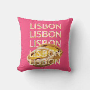 Lissabon Reisekunst, Rosa, Portugal Art reisen Kissen