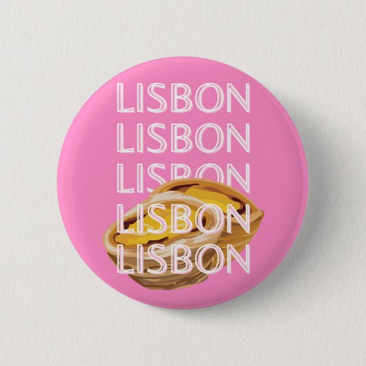 Lissabon Reisekunst, Sommerreisekunst, Rosa Button (Vorderseite)