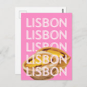 Lissabon Reisekunst, Sommerreisekunst, Rosa Postkarte (Vorne/Hinten)