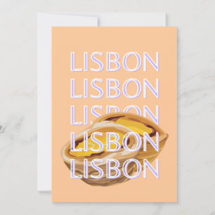 Lissabon Reisemöglichkeiten, Orange, Portugal Art Feiertagskarte