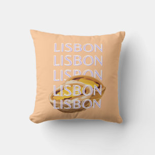 Lissabon Reisemöglichkeiten, Orange, Portugal Art  Kissen