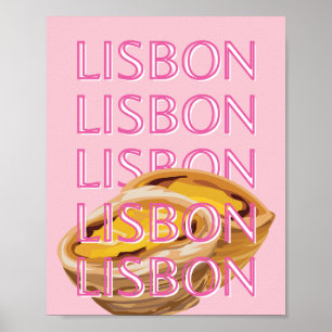 Lissabon Reisen Kunst, Portugal, Rosa, Preppy Poster
