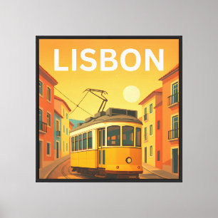Lissabon Retro Reise: Kunst des Mittelalters Leinwanddruck