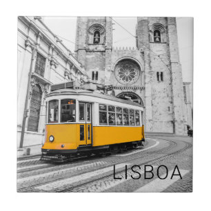 Lissabon Retro-Straßenbahn Portugal Vintage-Straße Fliese