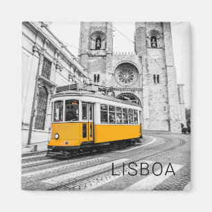 Lissabon Retro-Straßenbahn Portugal Vintage-Straße Magnet