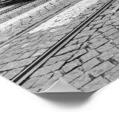 Lissabon Retro Tram Portugal Vintag Streetcar Poster (Ecke)