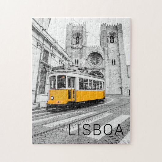 Lissabon Retro Tram Portugal Vintag Streetcar Puzzle (Vertikal)