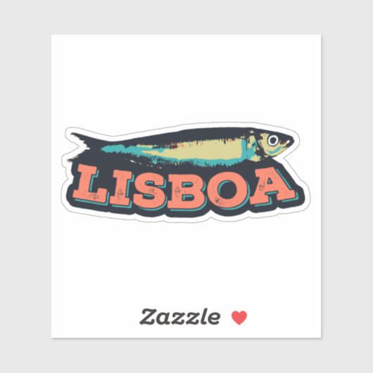 Lissabon Sardine Illustration Portugal Sticker (Blatt)